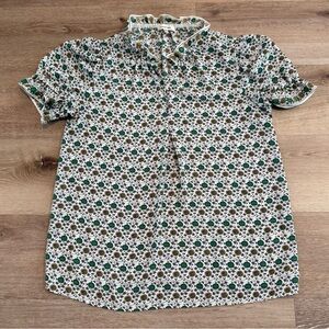 Max Studio Floral Green Top